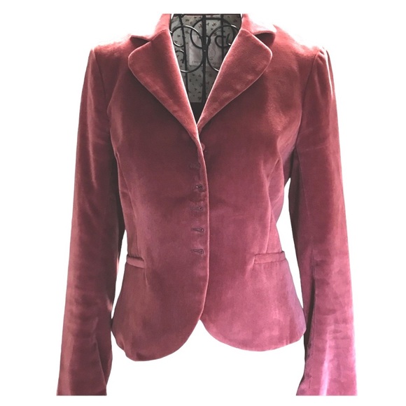 Rebecca Taylor Blush Rose Velvet Collared Jacket - Picture 2 of 9